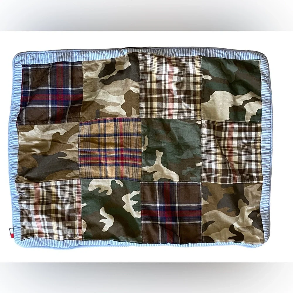 Tommy Hilfiger Camo Madras Plaid Patchwork sham‎ set pillowcase pair